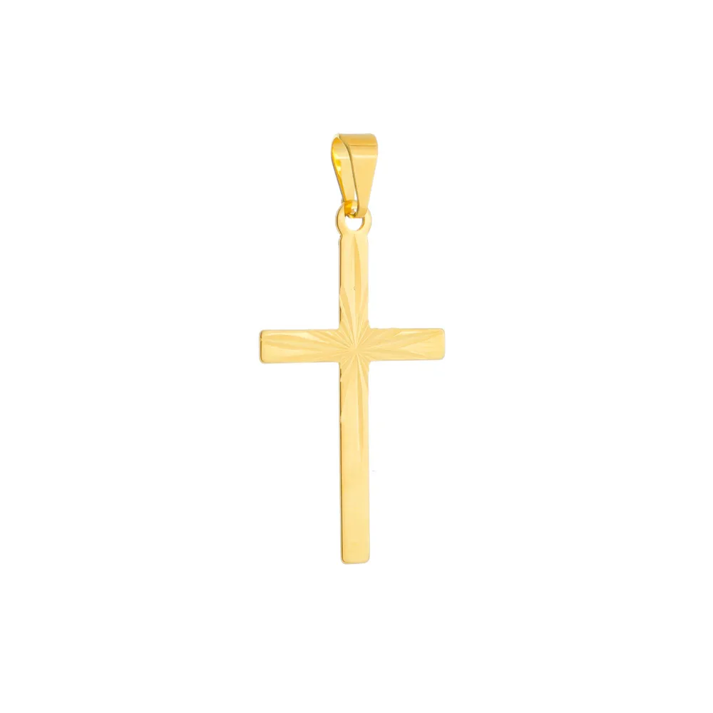 Pingente Dourado Masculino de Cruz